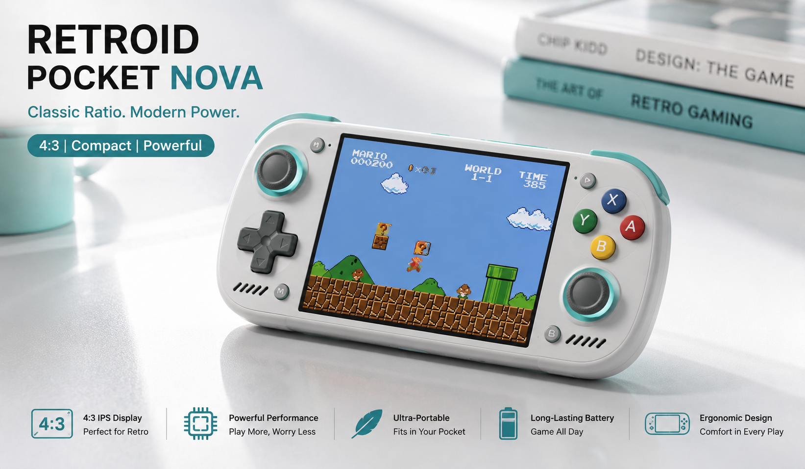 Retroid Pocket Nova with 4:3 AMOLED screen